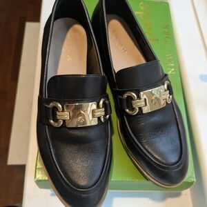 Kate Spade Black Leather Loafers 8M Kolby